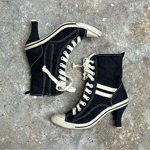 Y2K Black Canvas Sneaker Heels